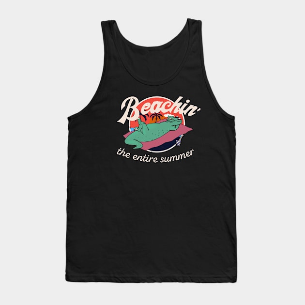 Beaching the entire summer funny croc cartoon Tank Top by SpaceWiz95